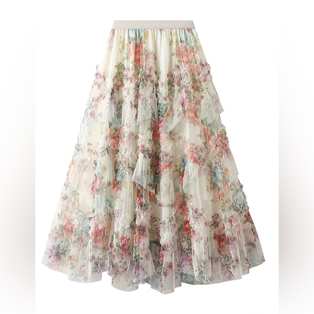 Floral Multicolor Maxi Skirt - Picture 5 of 8